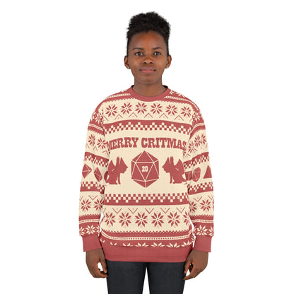 Printify All Over Prints D&D Ugly Christmas Sweater All Over Print Sweatshirt