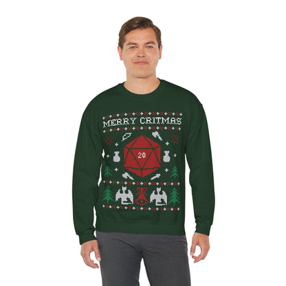 Printify Sweatshirt D&D Ugly Christmas Sweater Sweatshirt