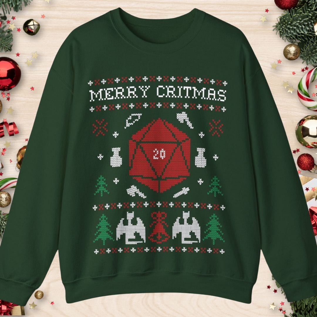 Printify Sweatshirt D&D Ugly Christmas Sweater Sweatshirt