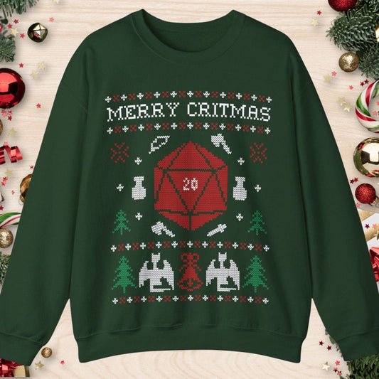 Printify Sweatshirt D&D Ugly Christmas Sweater Sweatshirt