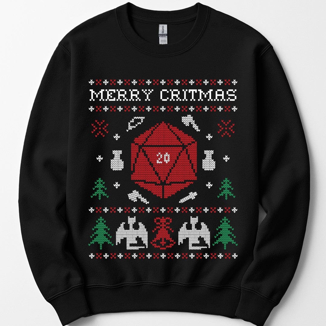Printify Sweatshirt Black / S D&D Ugly Christmas Sweater Sweatshirt