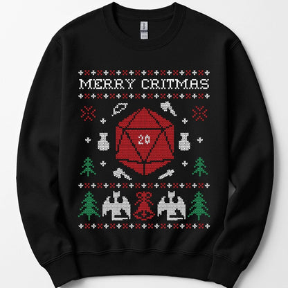 Printify Sweatshirt Black / S D&D Ugly Christmas Sweater Sweatshirt