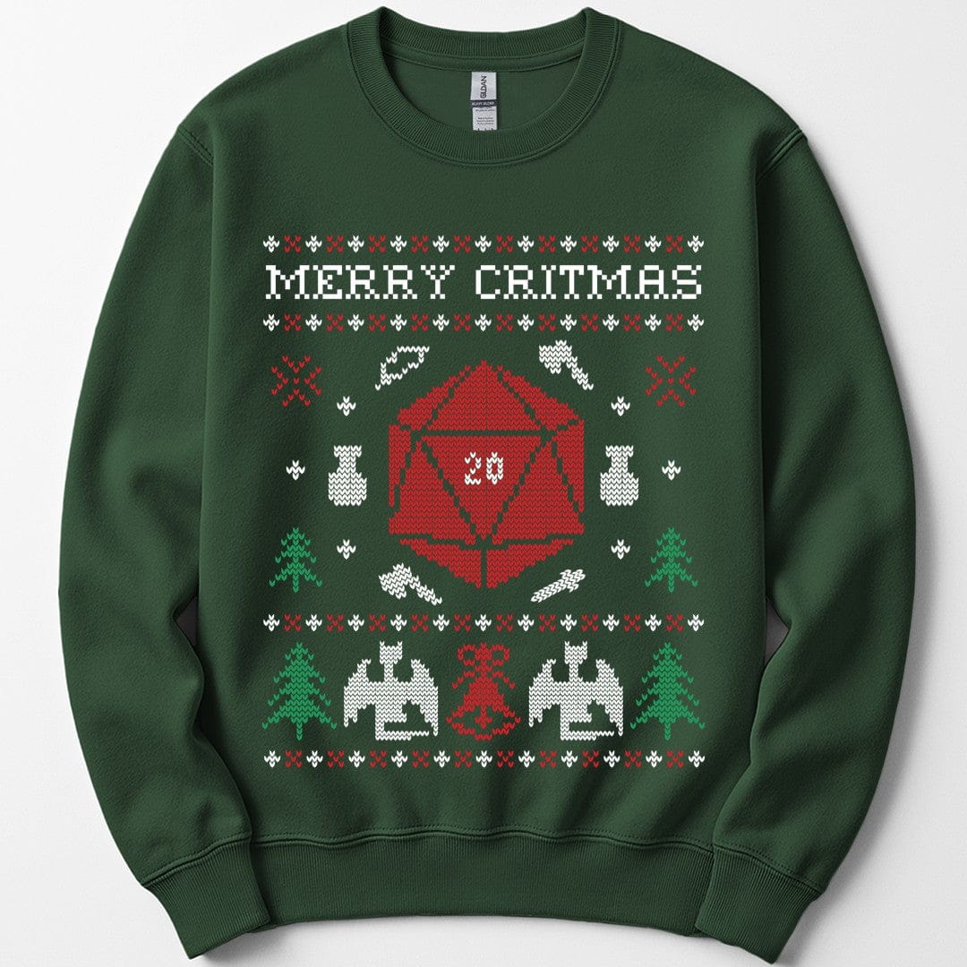 Printify Sweatshirt Forest Green / S D&D Ugly Christmas Sweater Sweatshirt
