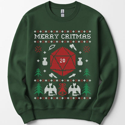 Printify Sweatshirt Forest Green / S D&D Ugly Christmas Sweater Sweatshirt
