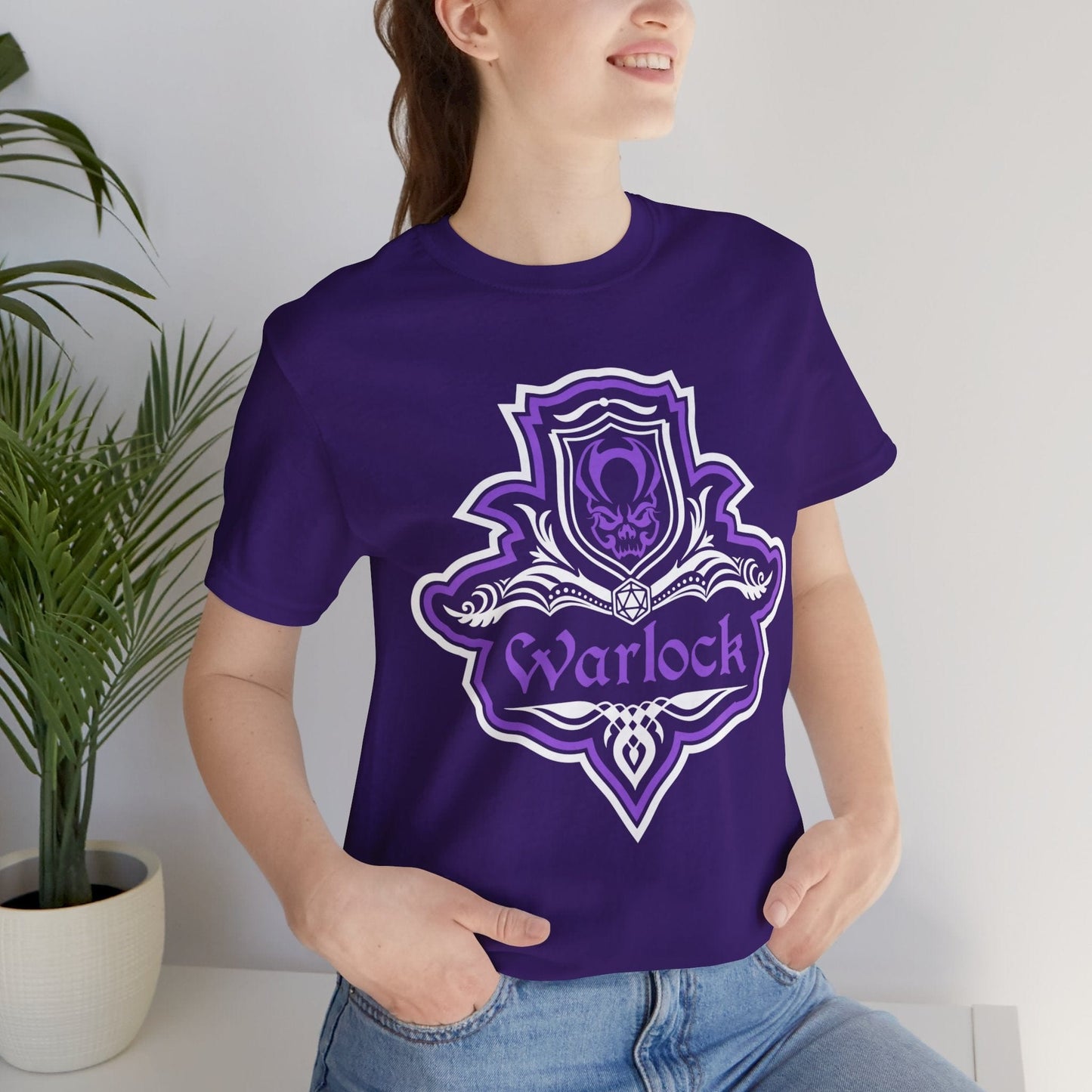 Printify T-Shirt D&D Warlock Class Fancy Emblem T-Shirt