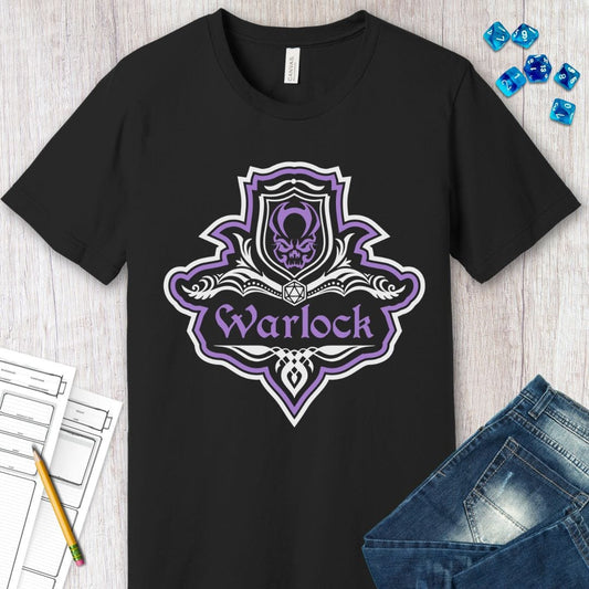 Printify T-Shirt D&D Warlock Class Fancy Emblem T-Shirt