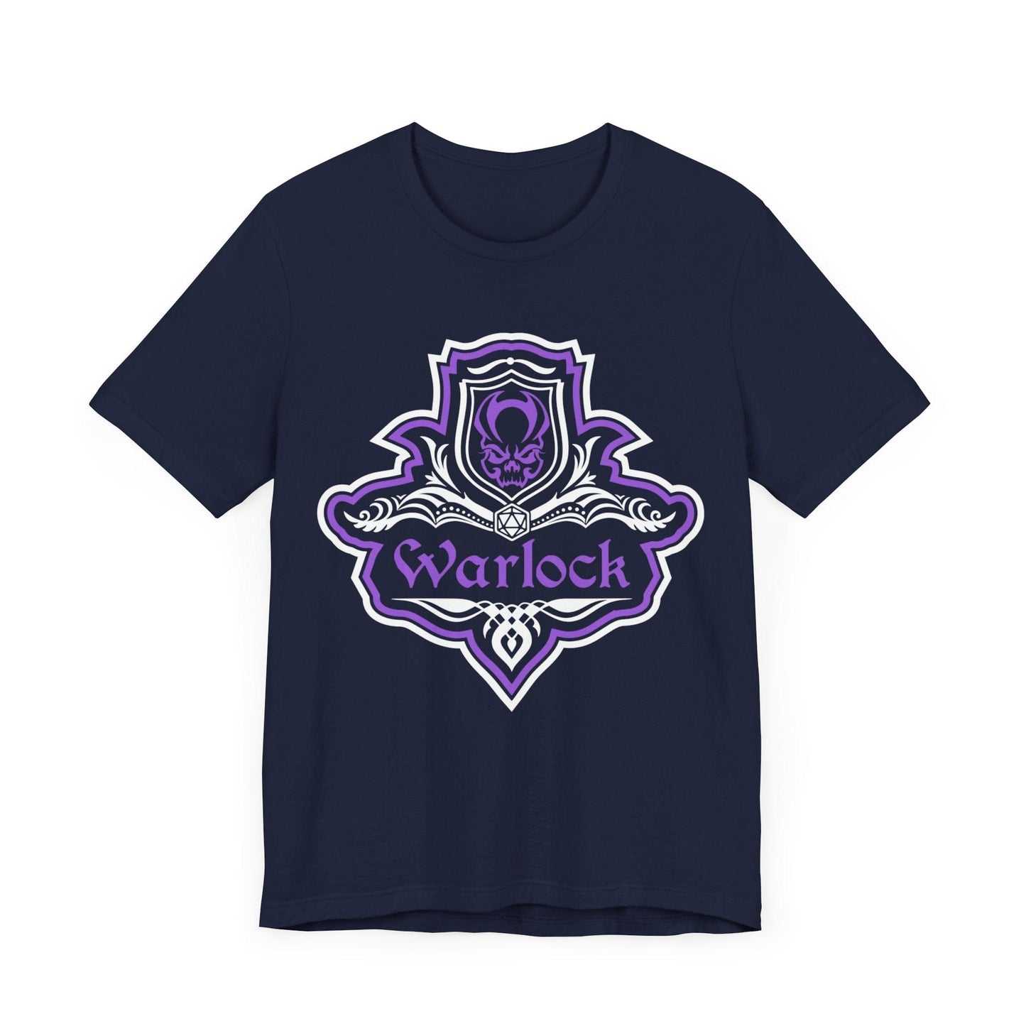 Printify T-Shirt Navy / S D&D Warlock Class Fancy Emblem T-Shirt