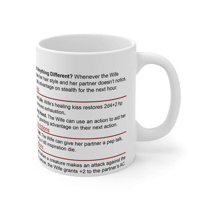 Printify Mug 11oz D&D Wife Stat Block Mug