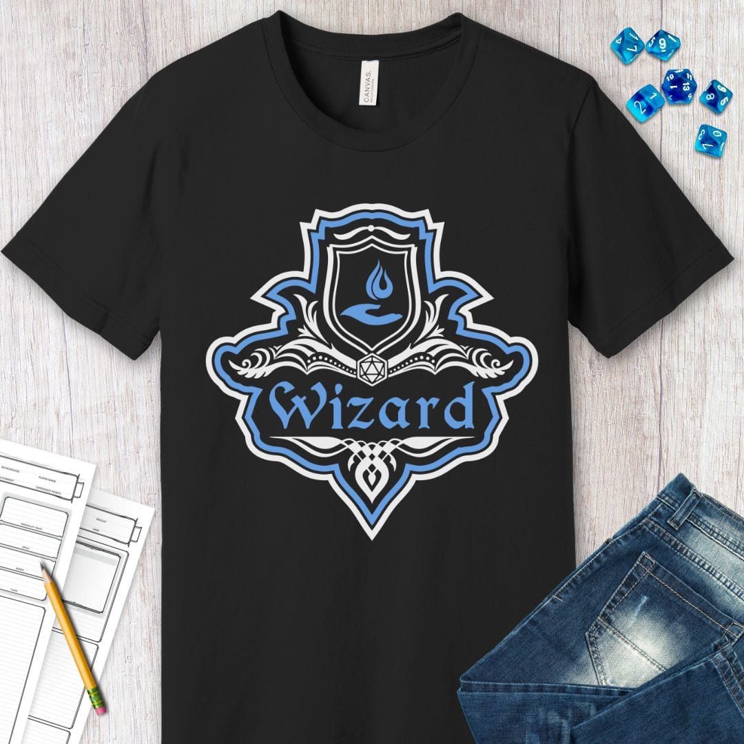 Printify T-Shirt D&D Wizard Class Fancy Emblem T-Shirt