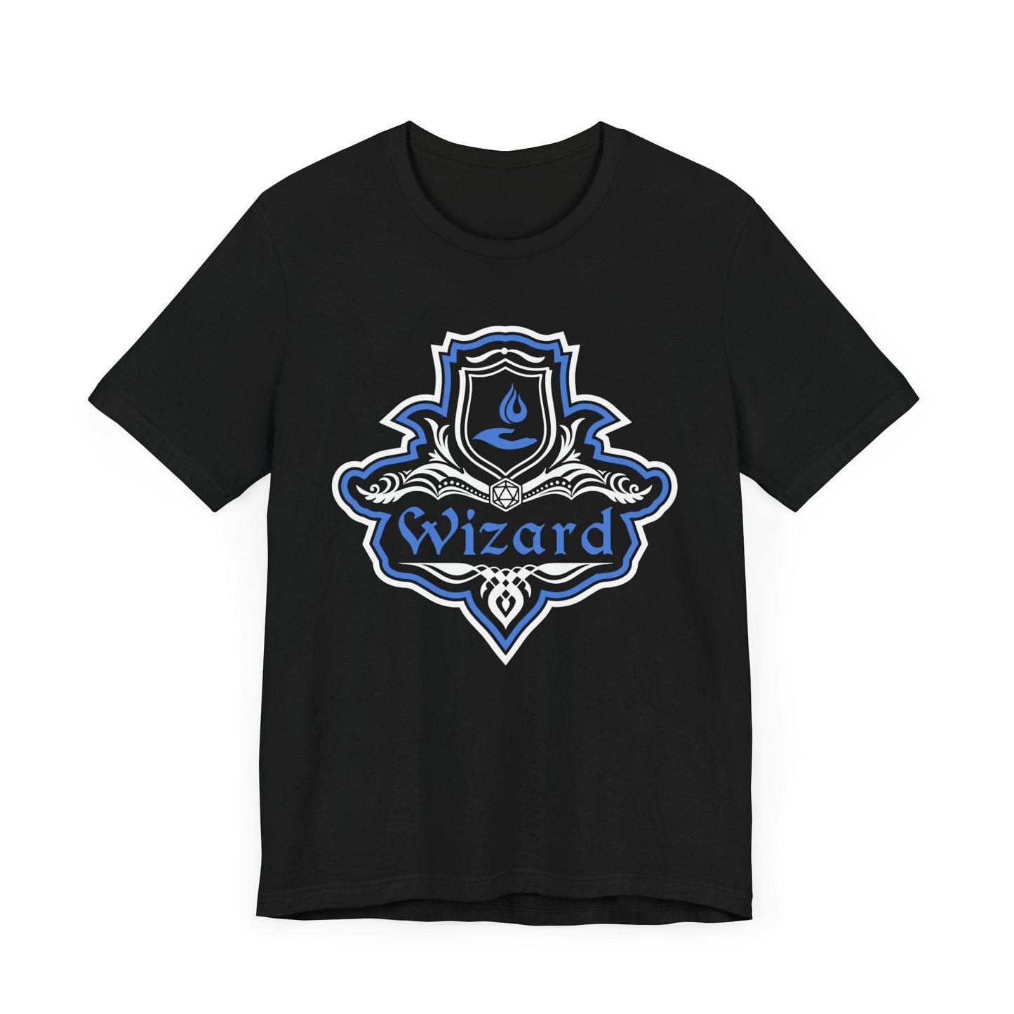 Printify T-Shirt Black / S D&D Wizard Class Fancy Emblem T-Shirt