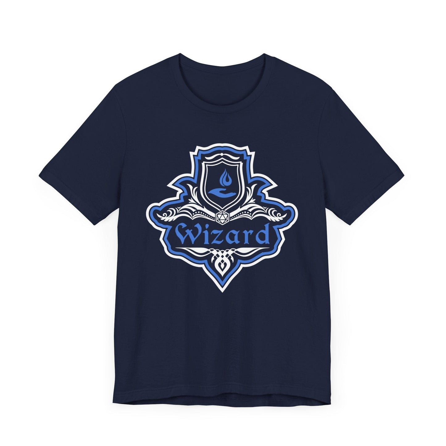 Printify T-Shirt Navy / S D&D Wizard Class Fancy Emblem T-Shirt