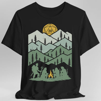 Printify T-Shirt Black / S D20 Dice Shirt - Long Rest
