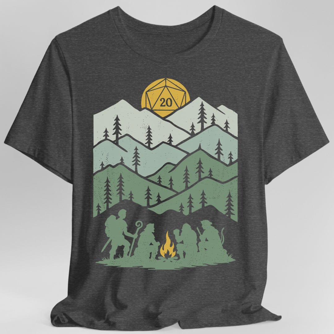 Printify T-Shirt Dark Heather / S D20 Dice Shirt - Long Rest