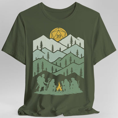 Printify T-Shirt Military Green / S D20 Dice Shirt - Long Rest