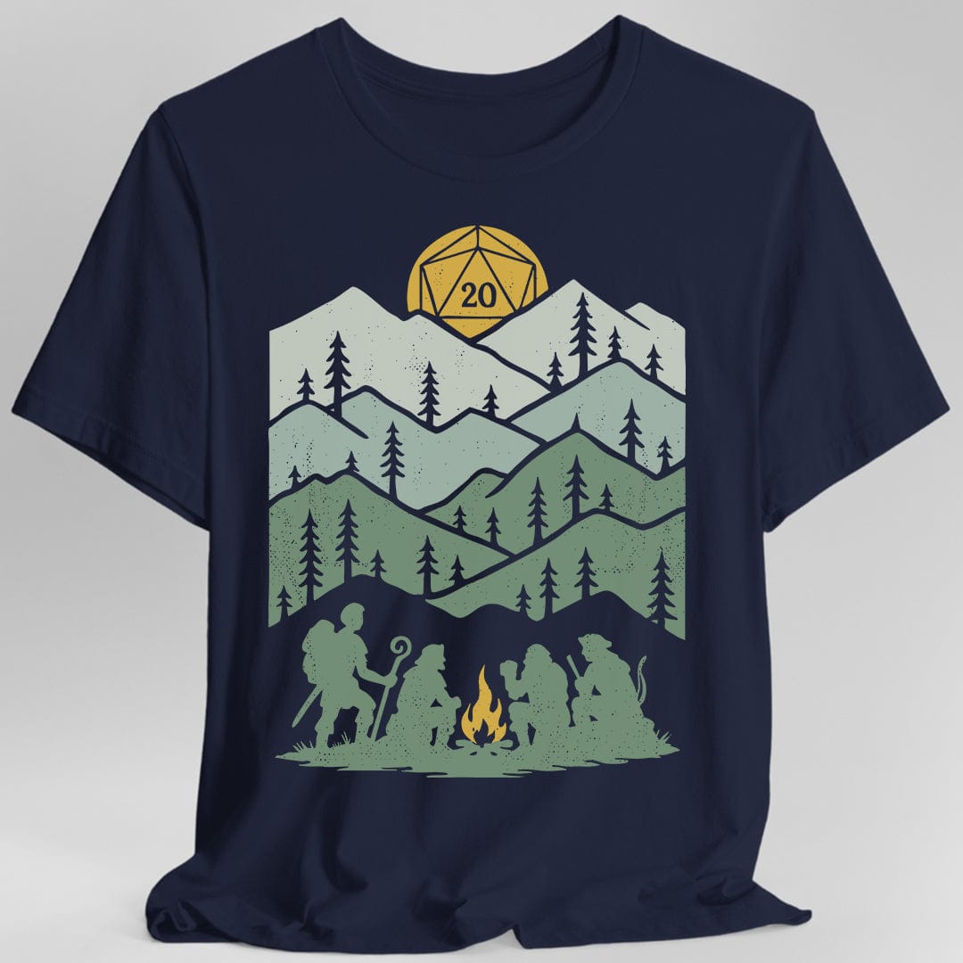 Printify T-Shirt Navy / S D20 Dice Shirt - Long Rest