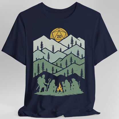 Printify T-Shirt Navy / S D20 Dice Shirt - Long Rest