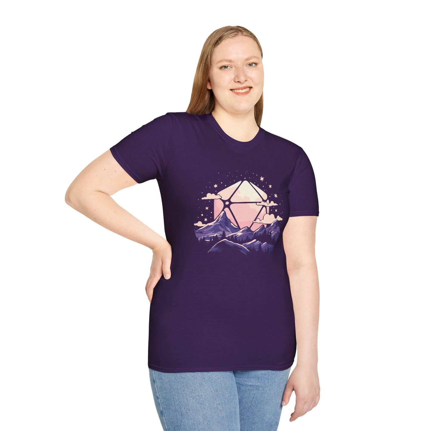 Printify T-Shirt D20 Moon Landscape T-shirt