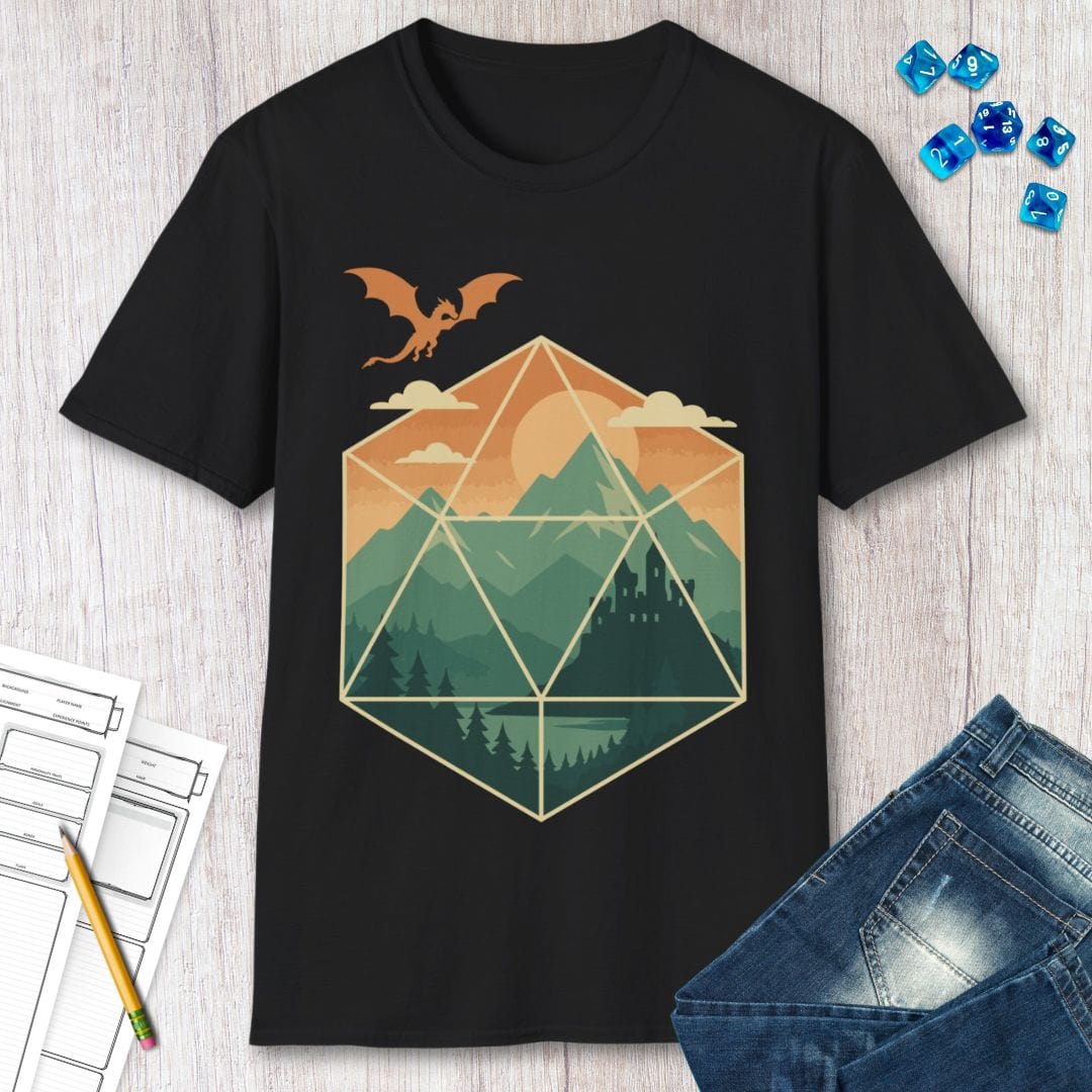 Printify T-Shirt D20 Mountain Landscape T-Shirt