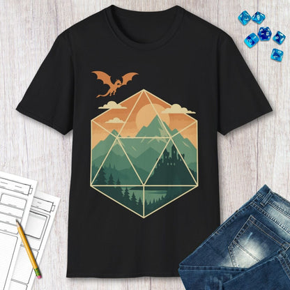 Printify T-Shirt D20 Mountain Landscape T-Shirt