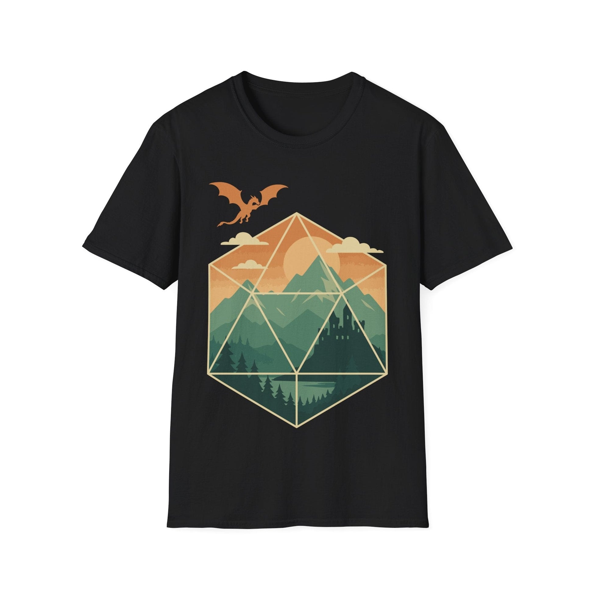 Printify T-Shirt Black / S D20 Mountain Landscape T-Shirt