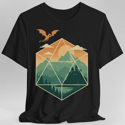 Printify T-Shirt Black / S D20 Mountain Landscape T-Shirt