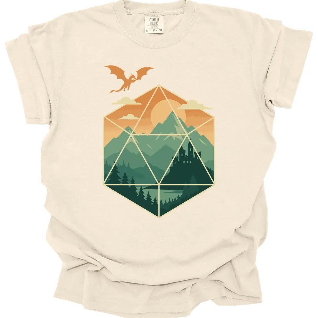 Printify T-Shirt Ivory / S D20 Mountain Landscape T-Shirt - Comfort Colors