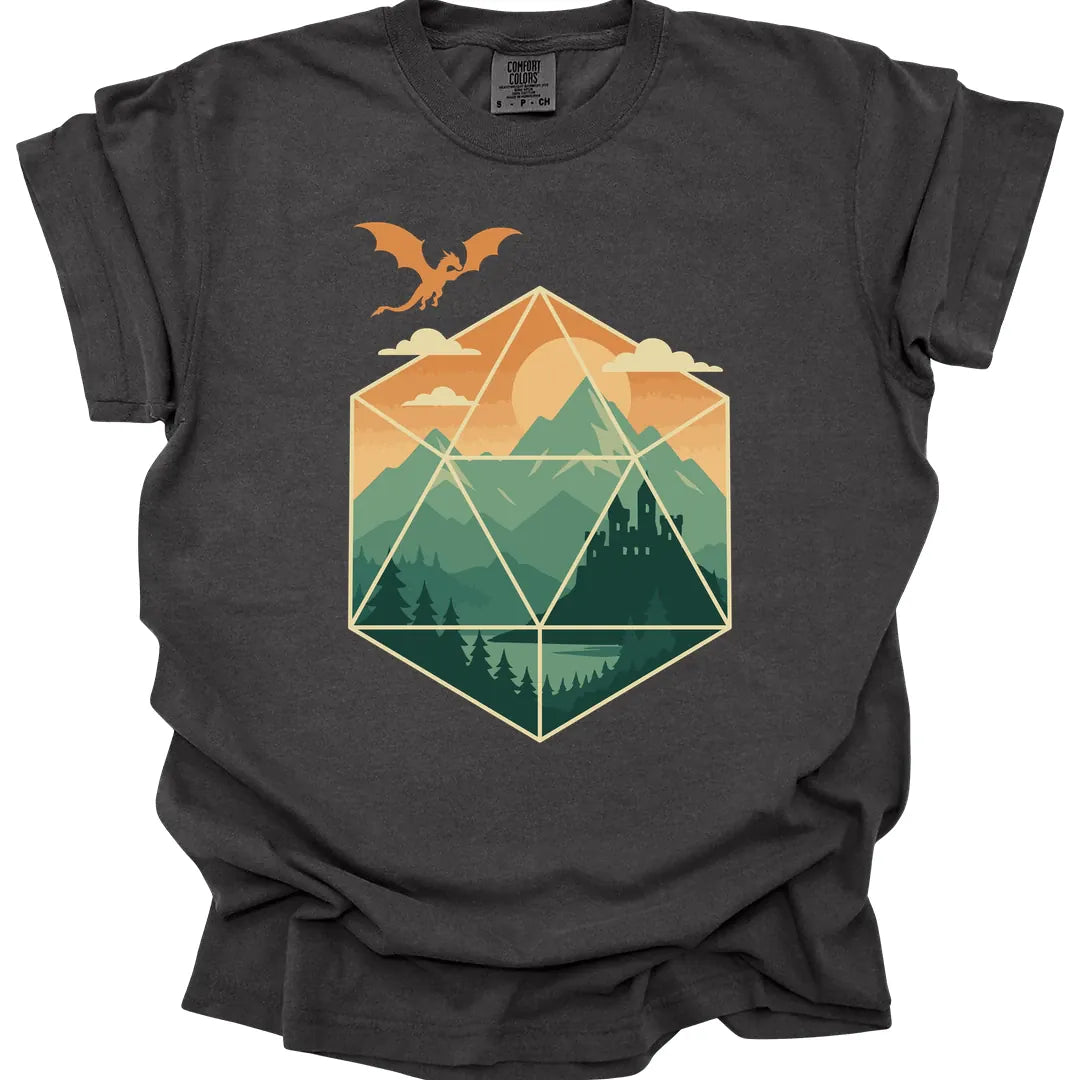 Printify T-Shirt Pepper / S D20 Mountain Landscape T-Shirt - Comfort Colors