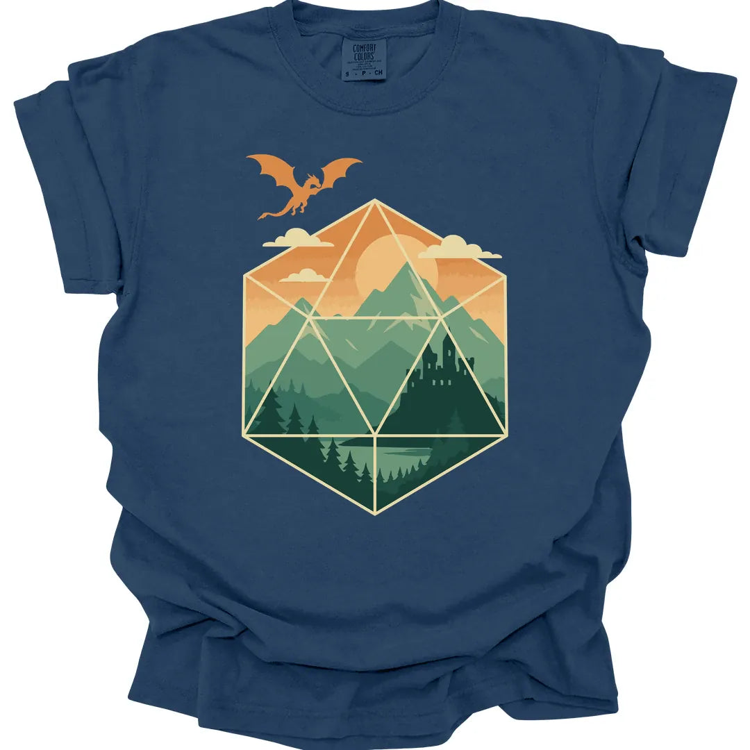 Printify T-Shirt True Navy / S D20 Mountain Landscape T-Shirt - Comfort Colors