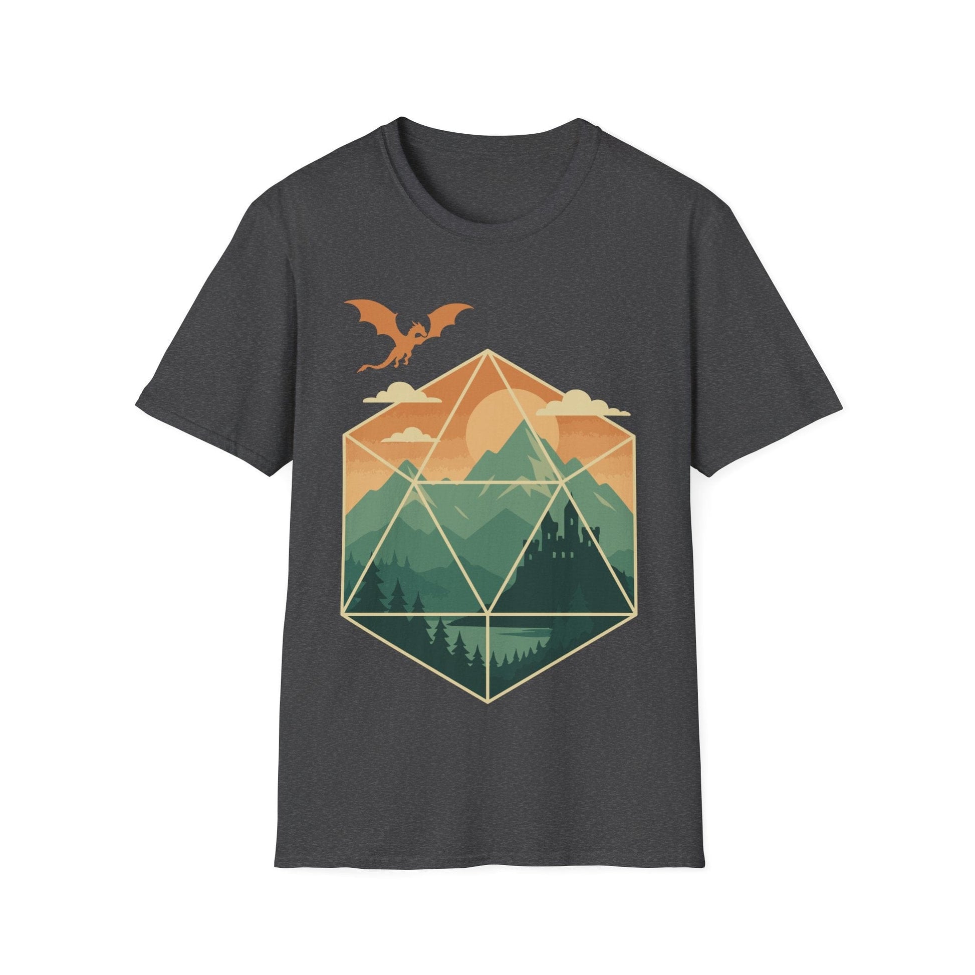 Printify T-Shirt Dark Heather / S D20 Mountain Landscape T-Shirt