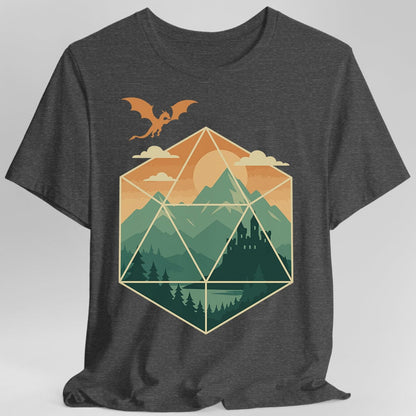 Printify T-Shirt Dark Heather / S D20 Mountain Landscape T-Shirt