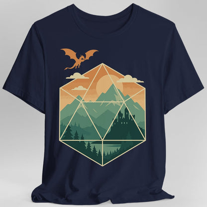 Printify T-Shirt Navy / S D20 Mountain Landscape T-Shirt
