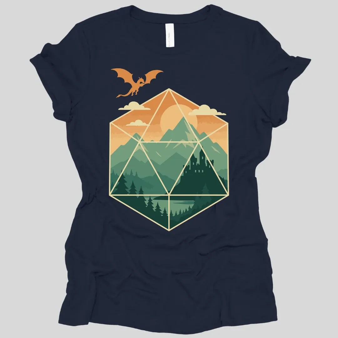 Printify T-Shirt Navy / S D20 Mountain Landscape Women's T-shirt