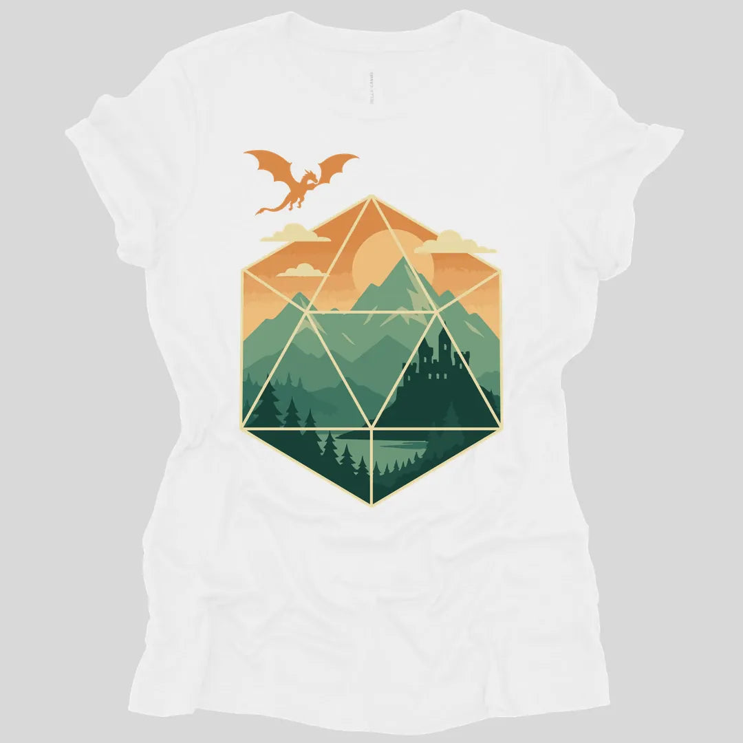 Printify T-Shirt White / S D20 Mountain Landscape Women's T-shirt