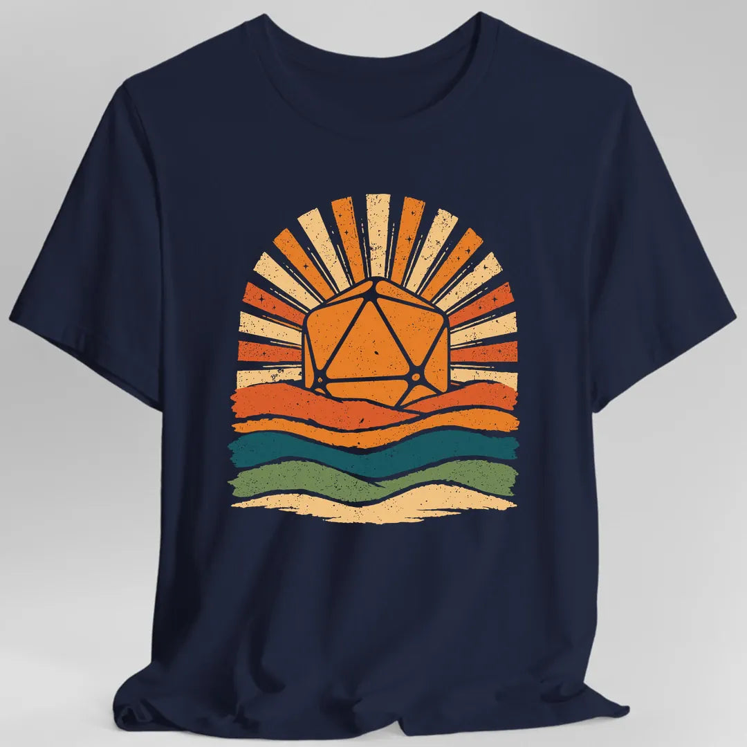 Printify T-Shirt Navy / S D20 Retro Groovy Sunset T-Shirt
