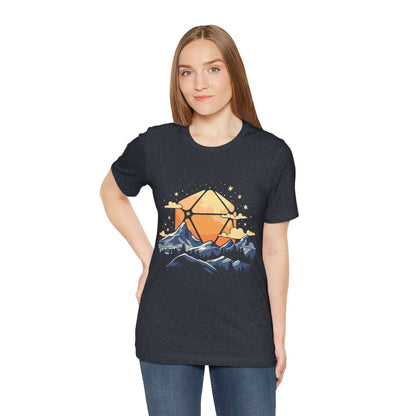 Printify T-Shirt D20 Sun Landscape Blue Orange