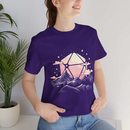 Printify T-Shirt D20 Sun Landscape Purple Pink