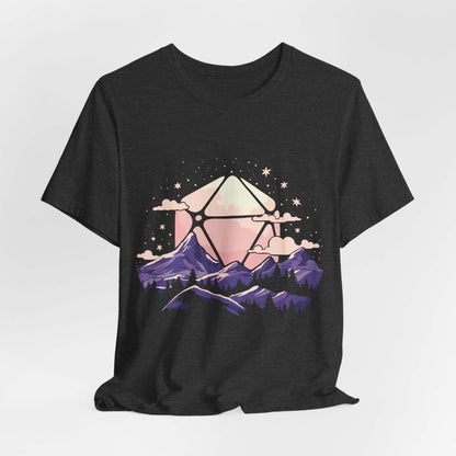 Printify T-Shirt Dark Grey Heather / S D20 Sun Landscape Purple Pink