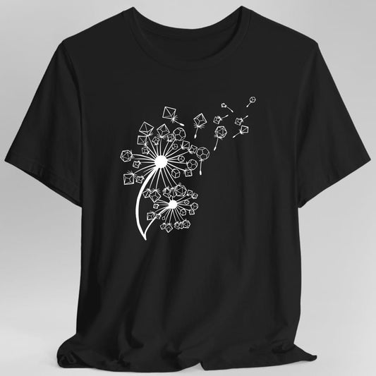 Printify T-Shirt Black / S Dandelion Dice Floral Tabletop RPG T-Shirt
