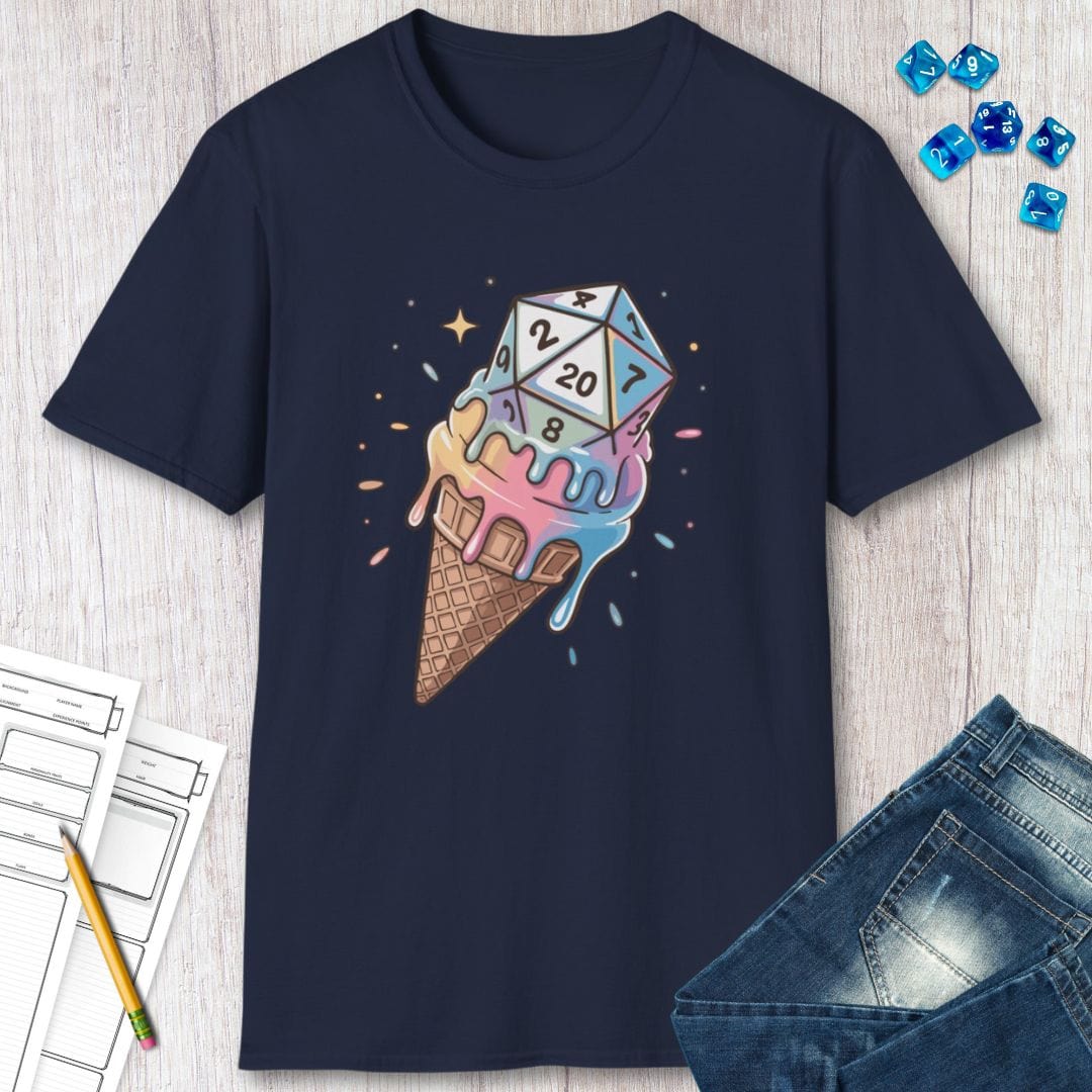 Printify T-Shirt Dice Cream DnD Shirt