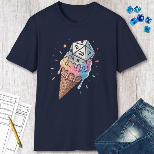 Printify T-Shirt Dice Cream DnD Shirt