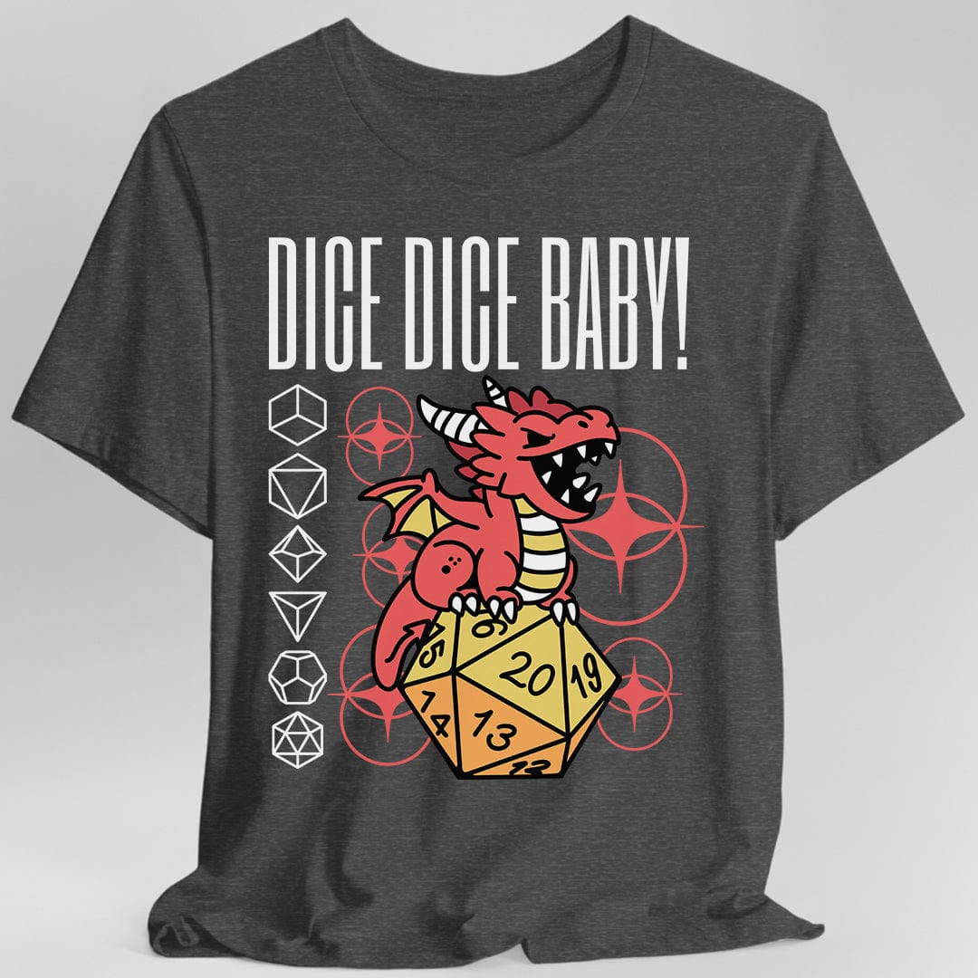 Printify T-Shirt Dark Heather / S Dice Dice Baby D&D Shirt