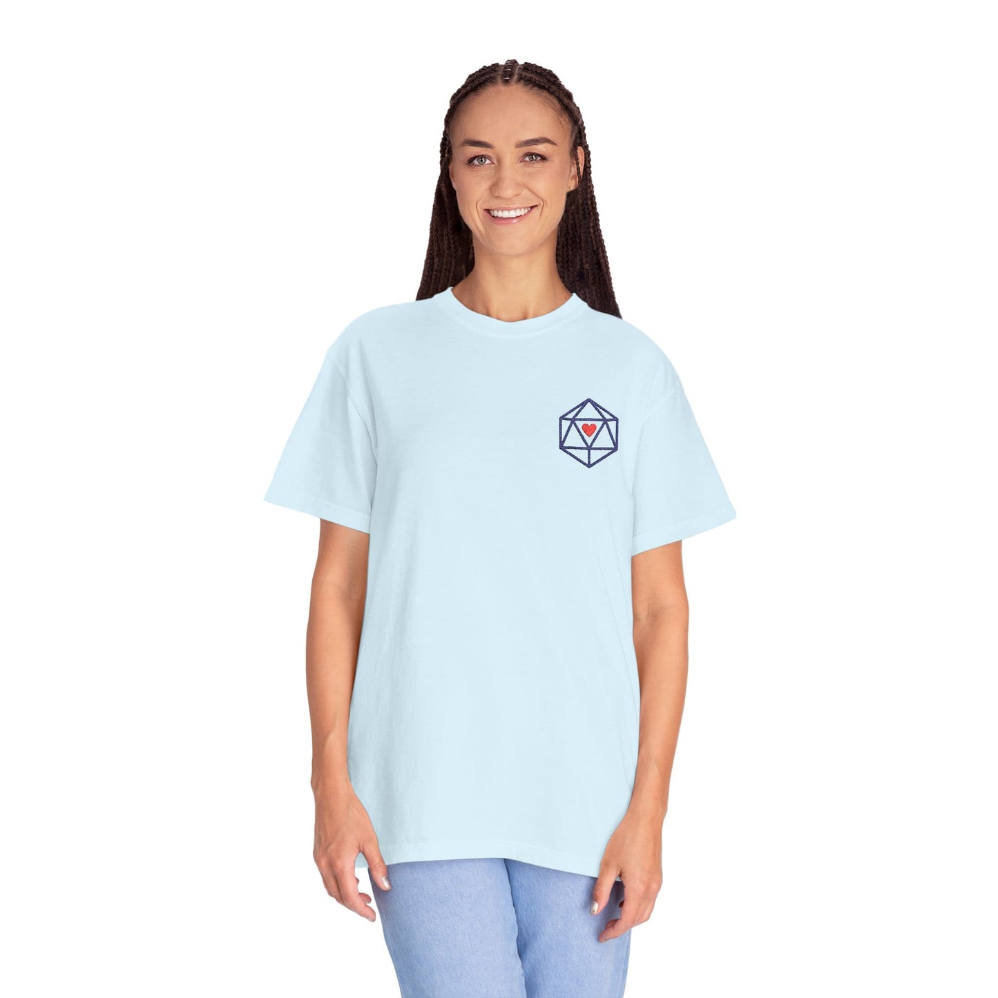 Printify T-Shirt Dice Embroidery T-Shirt - Comfort Colors