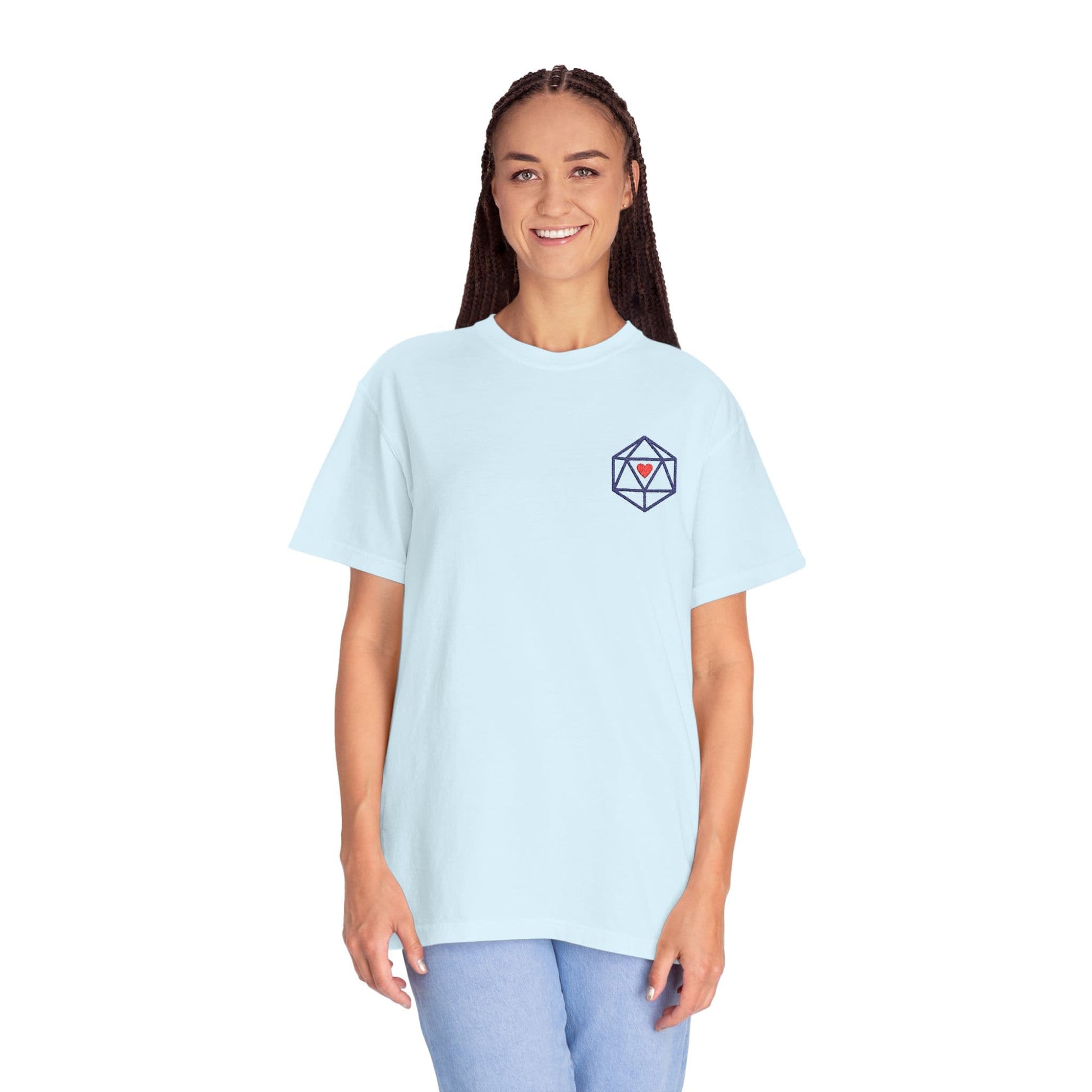 Printify T-Shirt Dice Embroidery T-Shirt - Comfort Colors