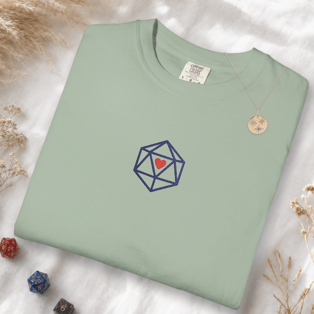 Printify T-Shirt Bay / S Dice Embroidery T-Shirt - Comfort Colors