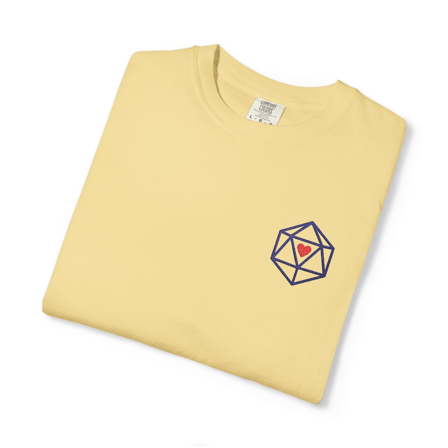 Printify T-Shirt Butter / M Dice Embroidery T-Shirt - Comfort Colors