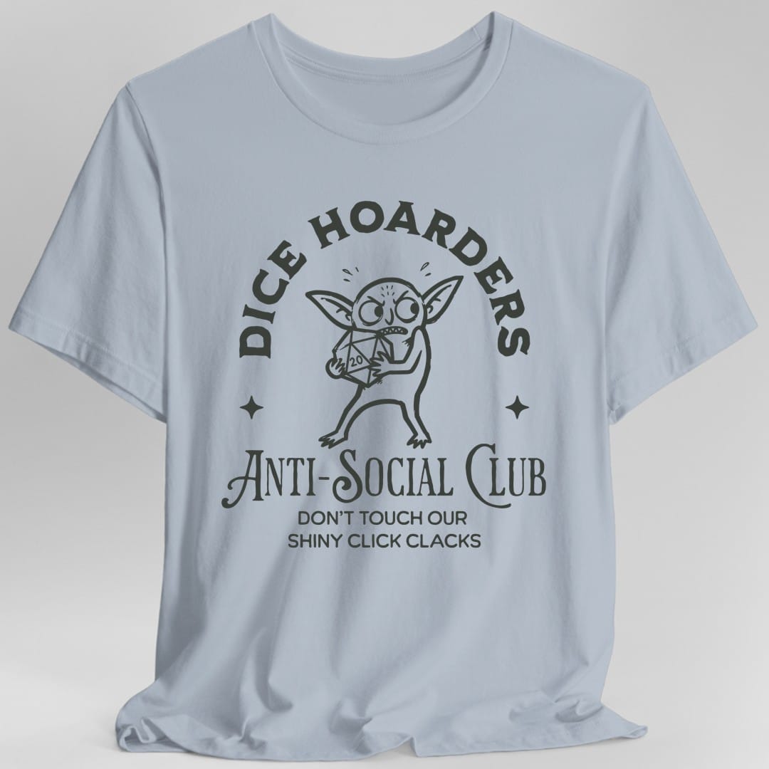 Printify T-Shirt Light Blue / S Dice Hoarders Anti-Social Club T-Shirt