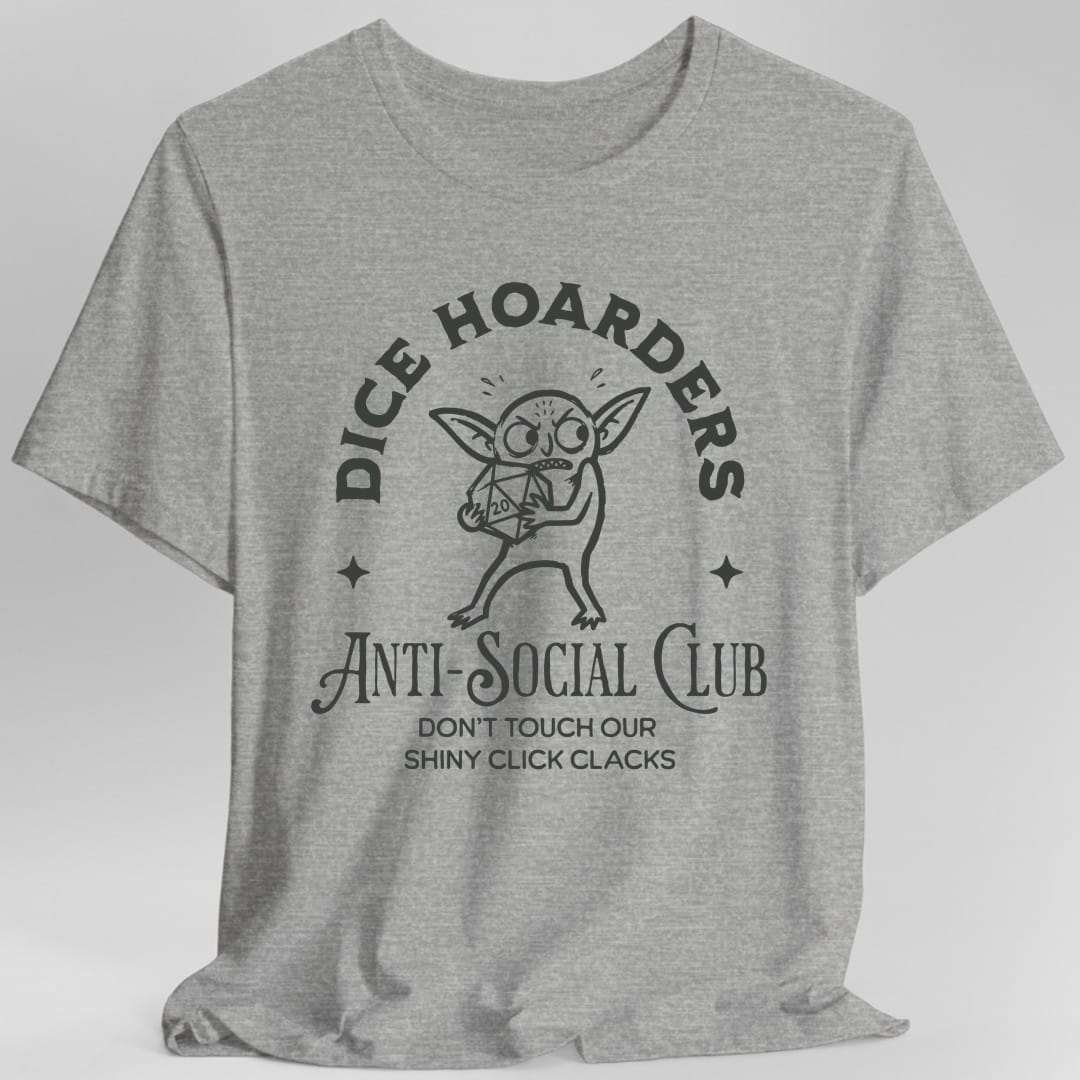 Printify T-Shirt Sport Grey / S Dice Hoarders Anti-Social Club T-Shirt