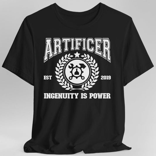 Printify T-Shirt Black / S DnD Artificer Class University T-Shirt