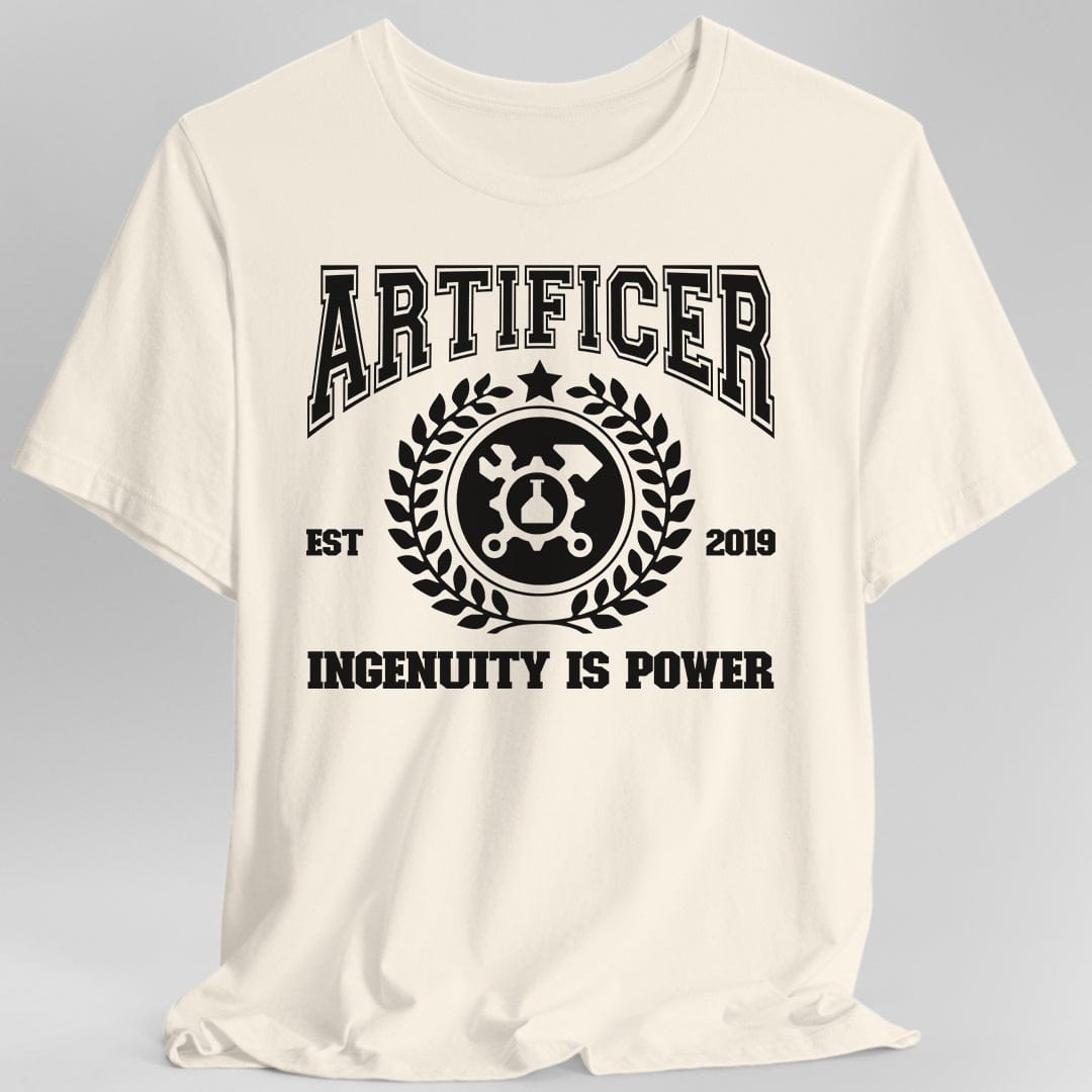 Printify T-Shirt Natural / S DnD Artificer Class University T-Shirt