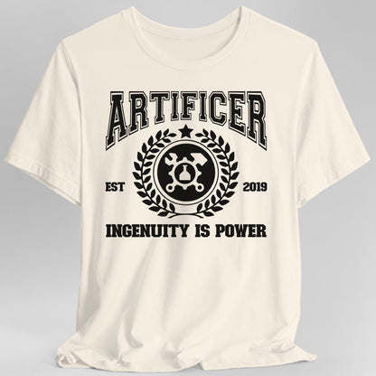Printify T-Shirt Natural / S DnD Artificer Class University T-Shirt